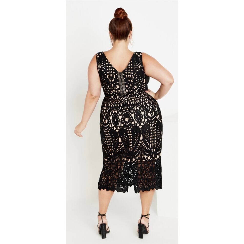 City Chic Black Lace Midi Dress - Picture 3 of 8